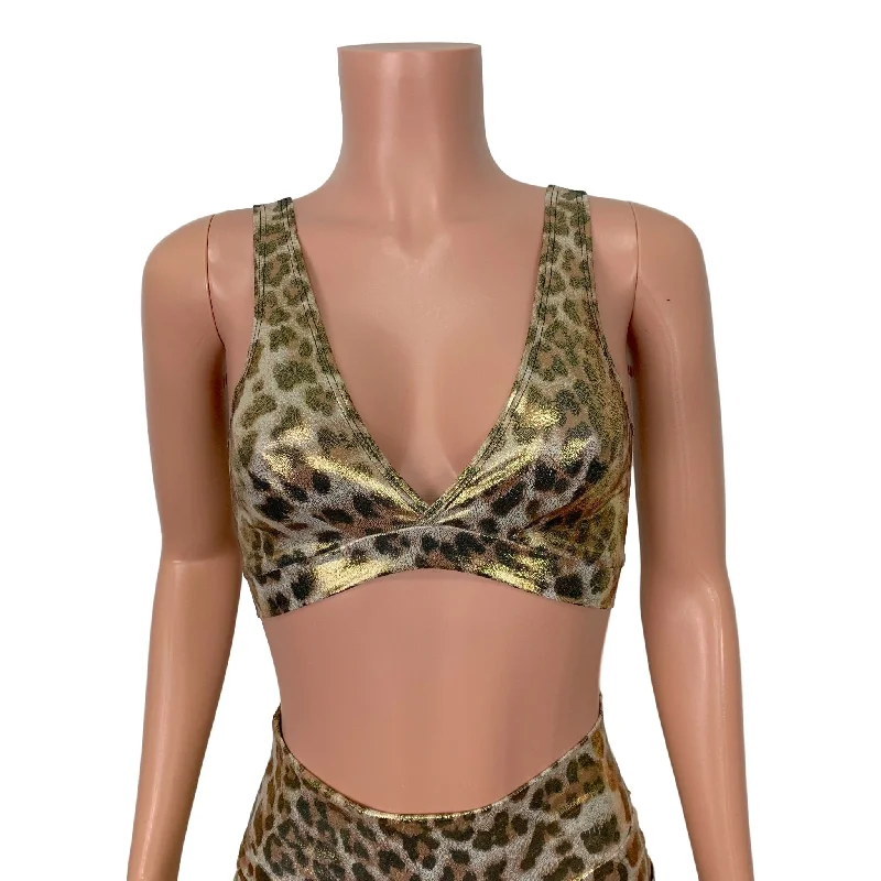 Metallic Leopard Bralette