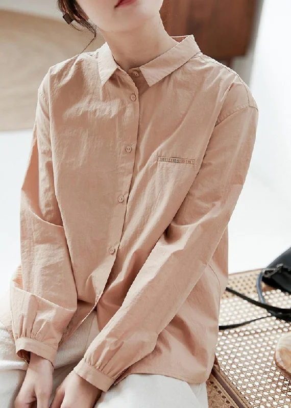 Elegant Pink Clothes Lapel Cinched Spring Top