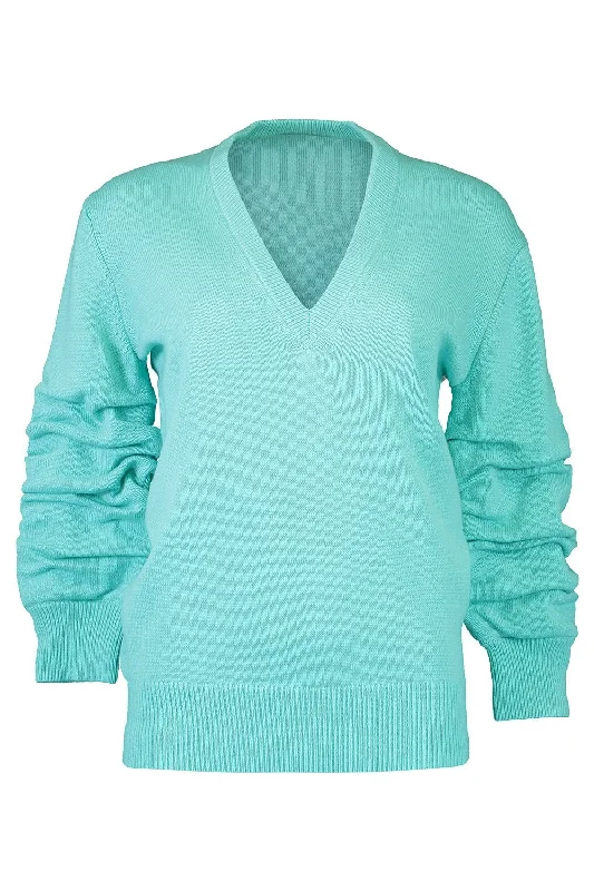 Ruched Sleeve Pullover