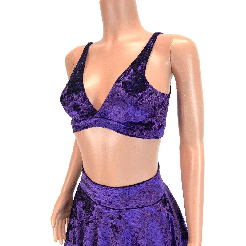 Purple Crushed Velvet Bralette