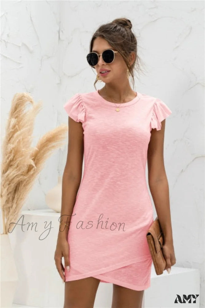 Amy Fashion - Hot Sale Ruffled Short-sleeved Cross Dress