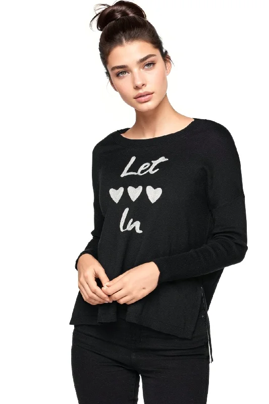 Zen Jane Drop Shoulder Crew  "Let Love In" Embroidery