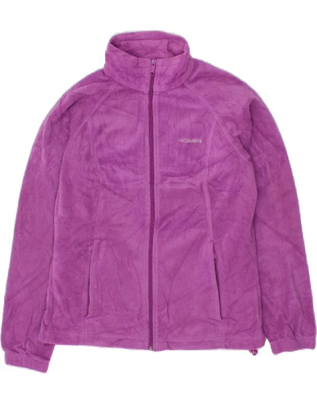 COLUMBIA Womens Fleece Jacket UK 16 Large Purple Polyester