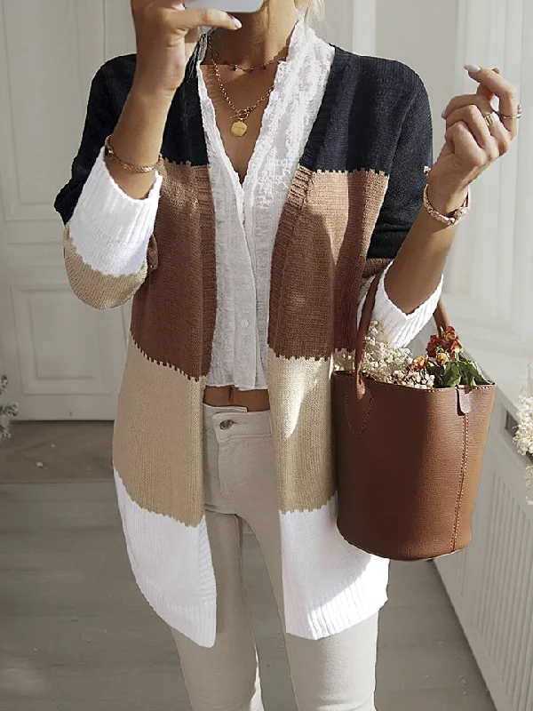 Color Block Long Sleeve Cardigan