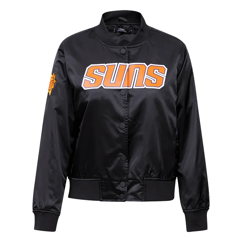 NBA PHOENIX SUNS CLASSIC WOMEN'S SATIN JACKET (BLACK)