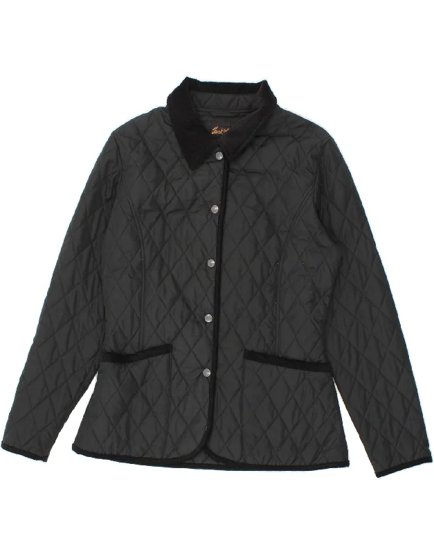 JACK MURPHY Womens Quilted Jacket UK 12 Medium Black Polyester