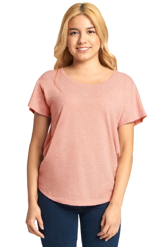 Next Level Womens Dolman Jersey Short Sleeve Scoop Neck T-Shirt - Desert Pink