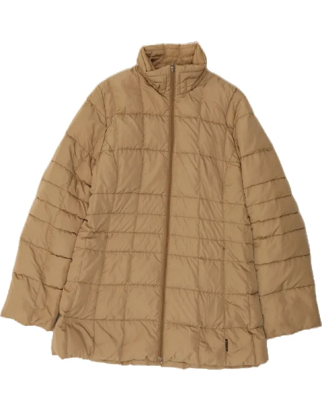 MONCLER Womens Padded Jacket Size 5 2XL Brown Polyamide