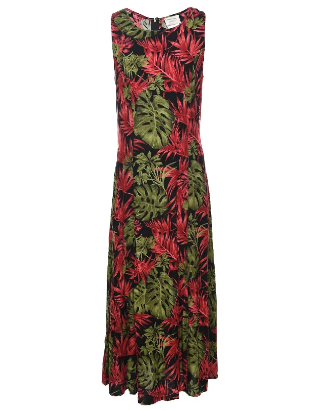 Leafy Print Dress - M