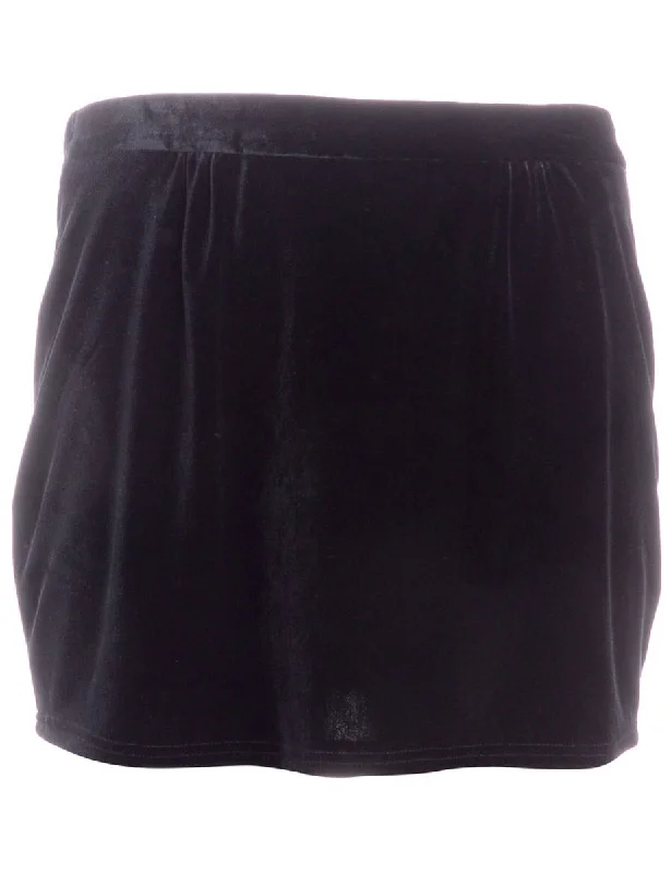 Label Velvet Mini Skirt