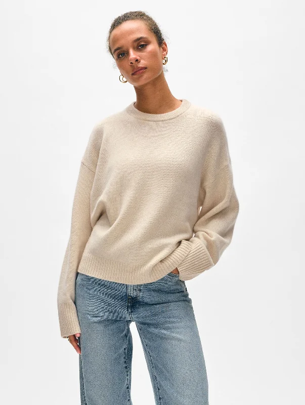 Cashmere Drop Shoulder Crewneck