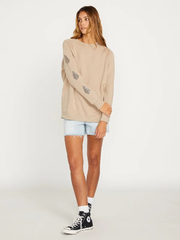 Stone Magic Boyfriend Crew Sweatshirt - Taupe