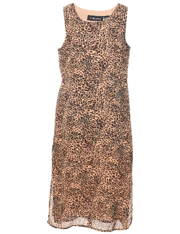 Leopard Print Evening Dress - L