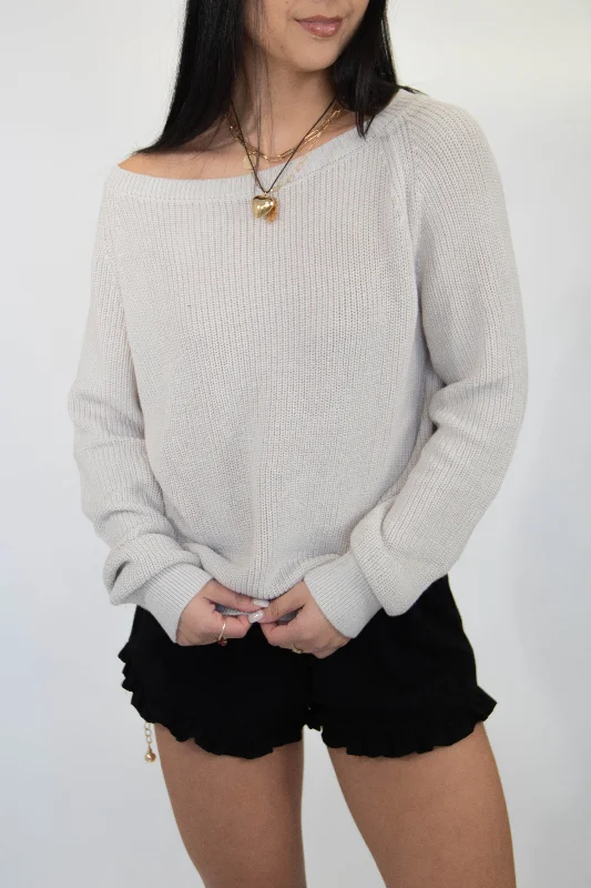 Drop Shoulder Knit Sweater