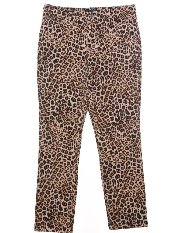 Leopard Print Trousers - W30 L27