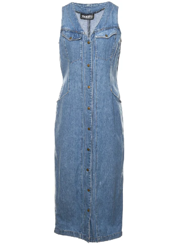 Light Wash Denim Dress - M