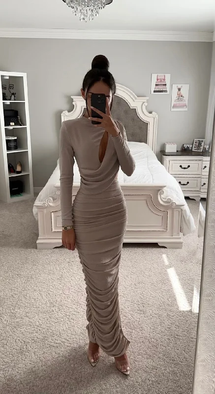 PAYTON METALLIC JERSEY CUT OUT MAXI DRESS