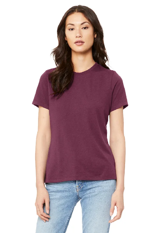 Bella + Canvas Womens Relaxed Jersey Short Sleeve Crewneck T-Shirt - Maroon