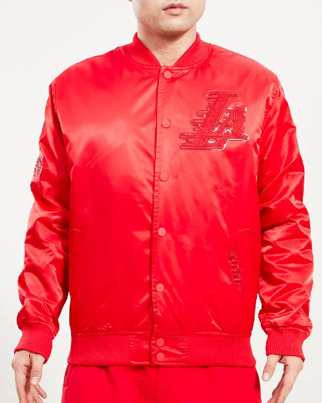 NBA LOS ANGELES LAKERS CLASSIC TRIPLE RED MEN'S SATIN JACKET (TRIPLE RED)