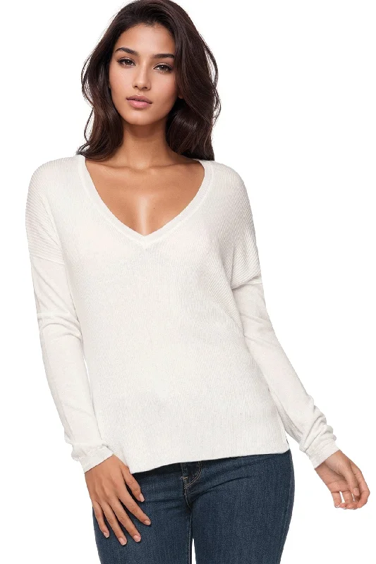 Zen Blend Emma Textured V-neck Pullover Sweater