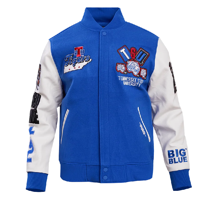 TENNESSEE STATE UNIVERSITY HOMECOMING MEN'S WOOL VARSITY JACKET (ROYAL BLUE/WHITE)