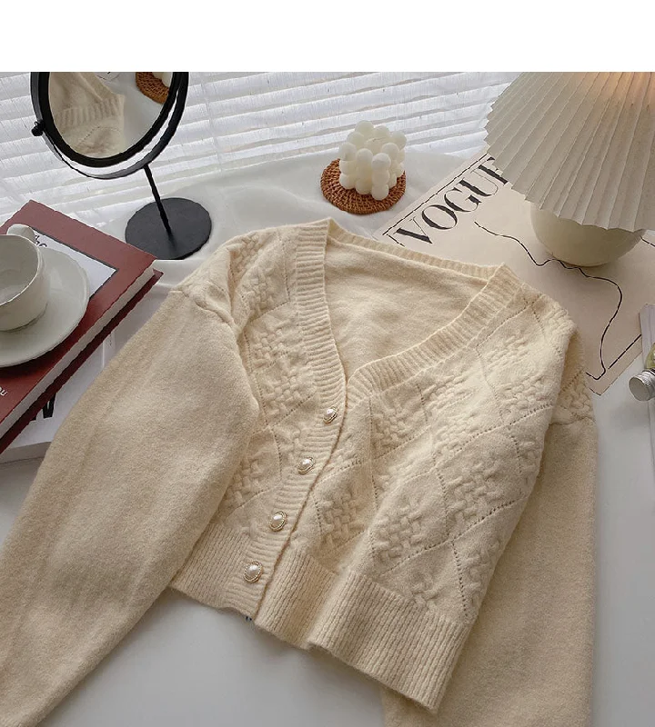 New Korean lazy V-Neck long sleeve Knitted Top  5876