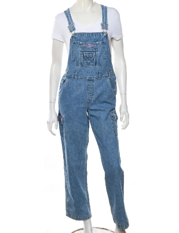 Light Wash Denim Dungarees - W30 L30