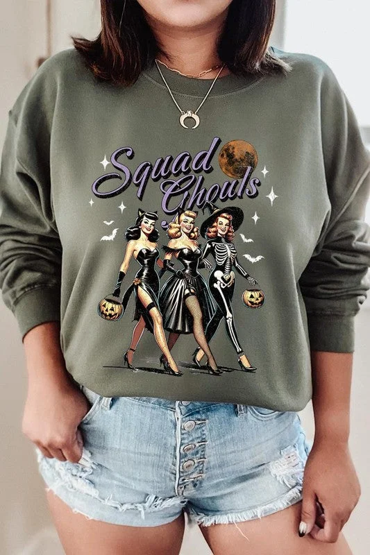 Halloween Squad Ghouls Graphic Fleece Sweatshirts