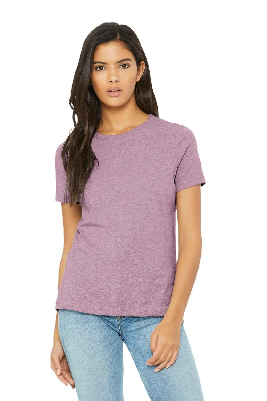 Bella + Canvas Womens CVC Short Sleeve Crewneck T-Shirt - Heather Prism Lilac Purple