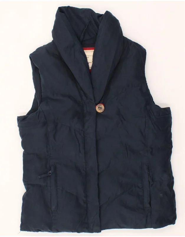 JOULES Womens Padded Gilet UK 12 Medium Navy Blue Polyester