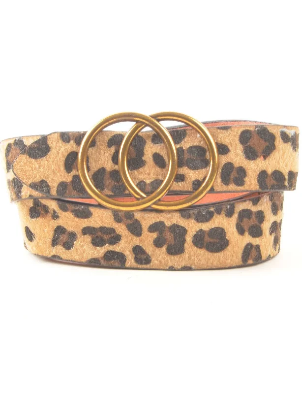 Leopard Print Belt - M