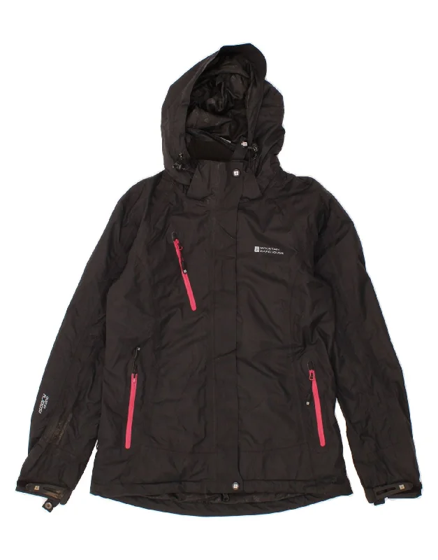 MOUNTAIN WAREHOUSE Womens Hooded Windbreaker Jacket UK 8 Small Black Nylon