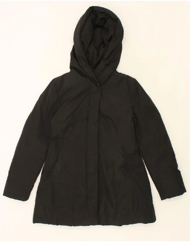 STEFANEL Womens Hooded Padded Coat UK 16 Large Black Polyester