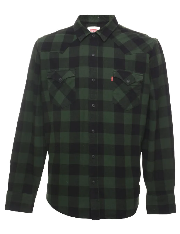 Levi's Olive Green Checked Shirt - M