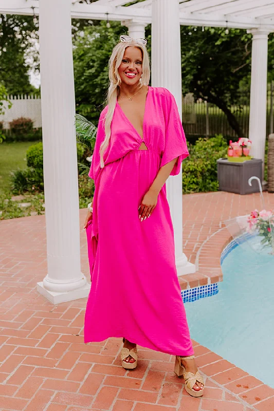 Tulum Vacay Maxi Dress in Fuchsia