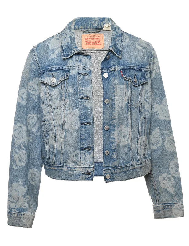 Levi's Floral Pattern Light Wash Denim Jacket - L