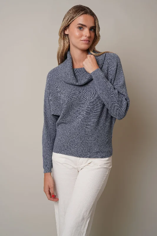 Cowl Neck Dropped Sleeve Sweater