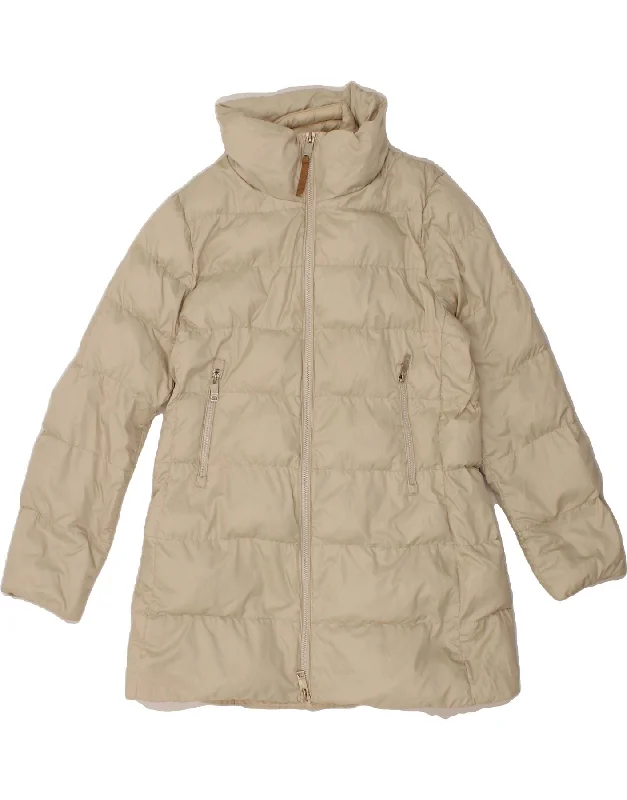 MASSIMO DUTTI Womens Padded Coat UK 18 XL Beige Polyester