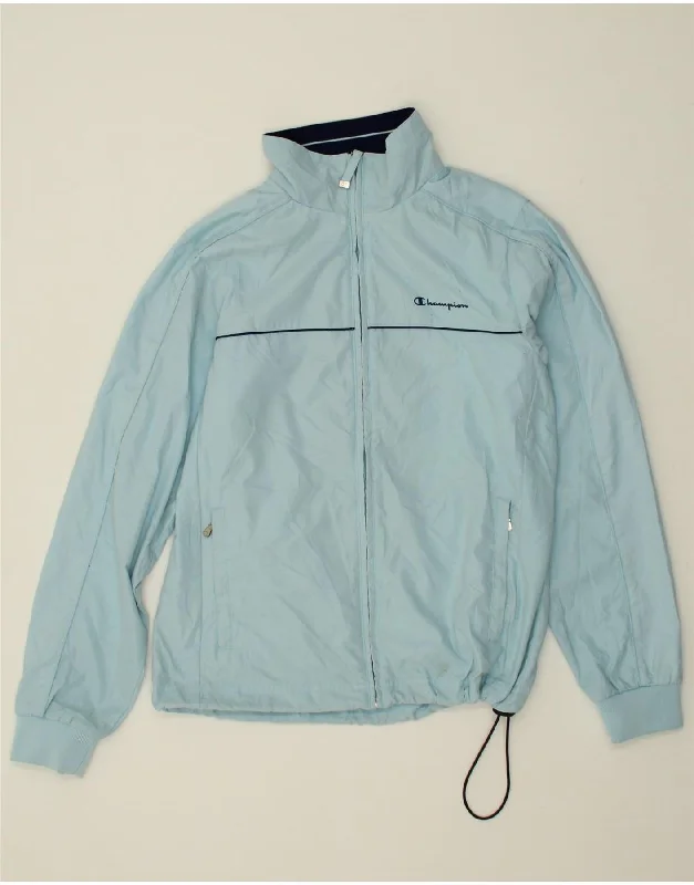 CHAMPION Womens Rain Jacket UK 14 Medium Blue Polyester