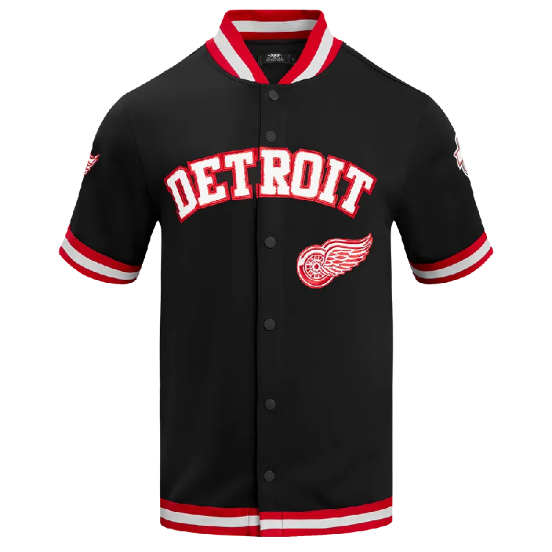 NHL DETROIT RED WINGS CLASSIC MEN'S WARM UP JACKET (BLACK/RED)