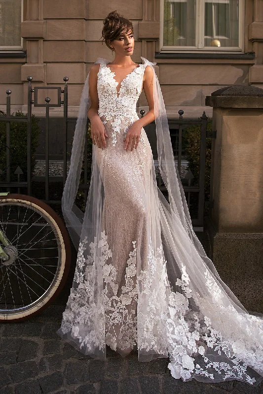 Amora Lace Applique Mermaid Wedding Dress