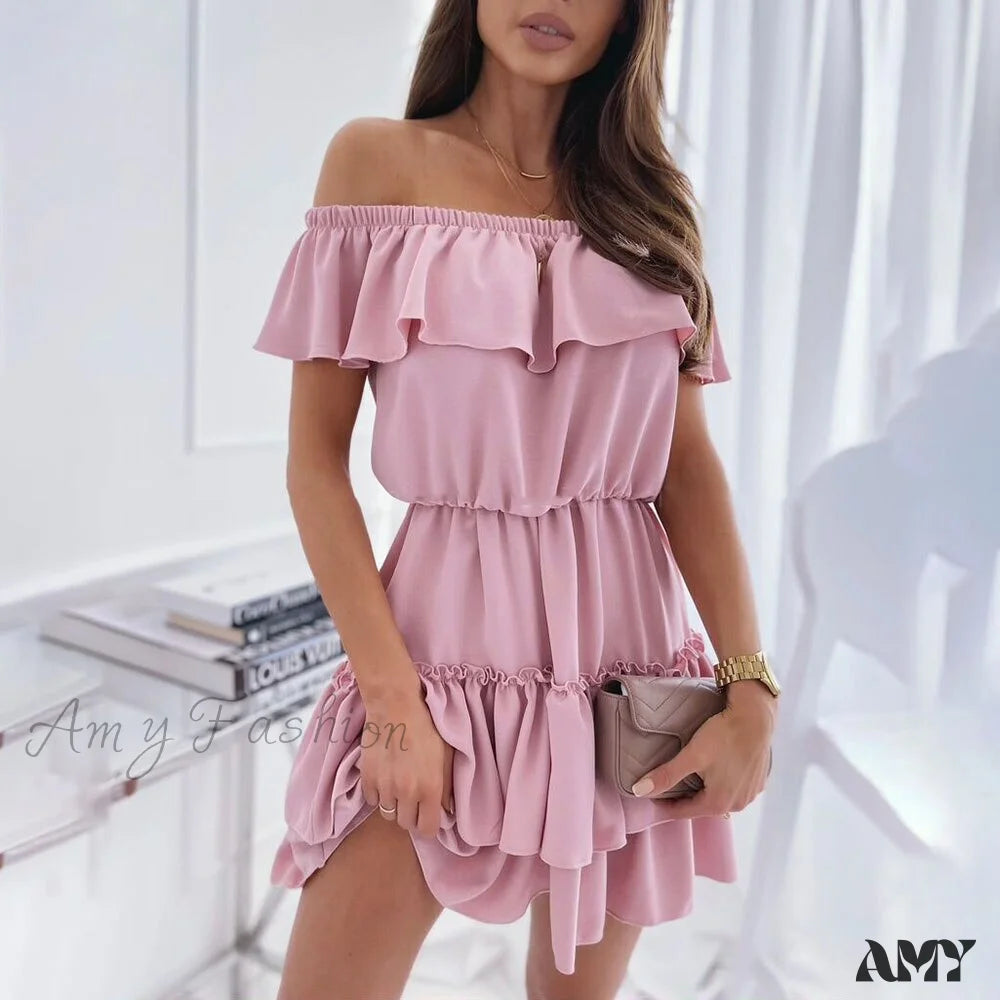 Amy Fashion - Sexy Mini Short Sleeve Cake Dress