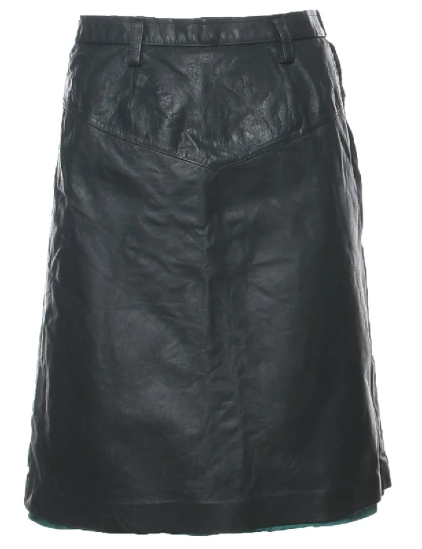 Leather A-line Skirt - S