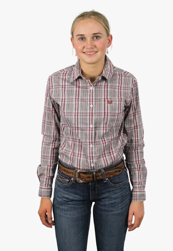 Rough Stock Womens Plaid Long Sleeve Shirt