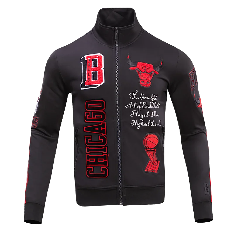 NBA CHICAGO BULLS PRO TEAM MEN'S TRACK JACKET (BLACK/RED)