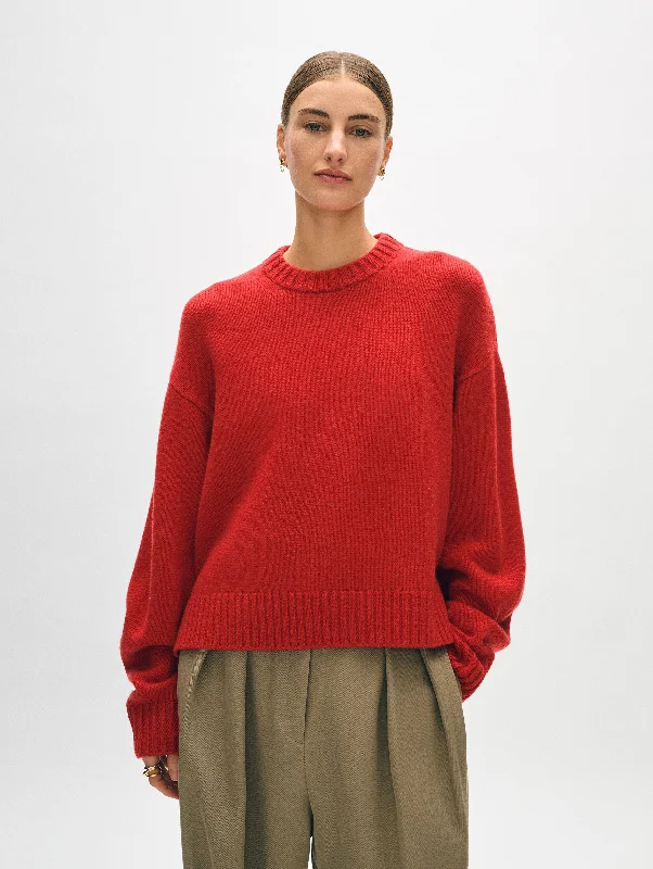 Merino Cashmere Drop Shoulder Crewneck