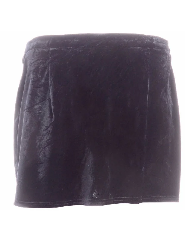 Label Velvet Mini Skirt