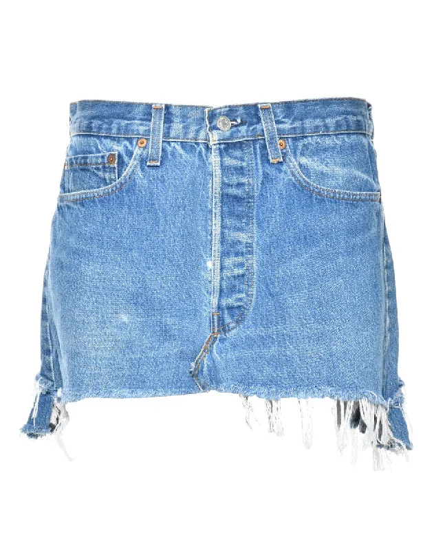 Levi's Frayed Edge Denim 1990s Skirt - M