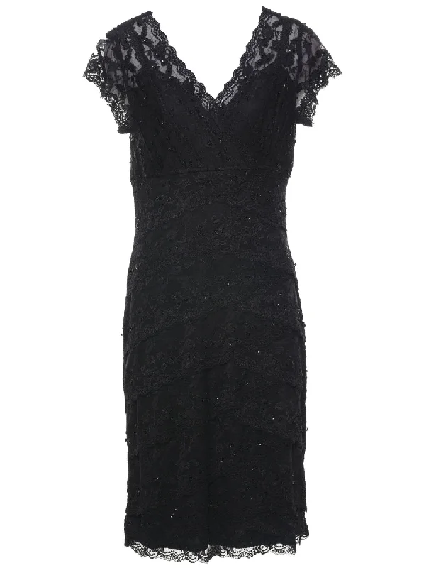 Lace Evening Dress - M