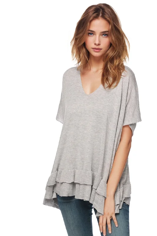 Zen Blend Nora Ruffle Tunic Sweater